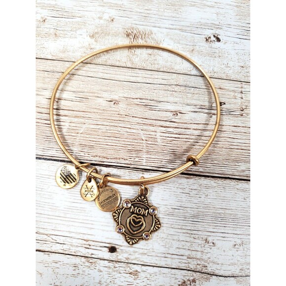 Alex & Ani silver tone MOM bracelet Mother's Day adjustable charms - Picture 2 of 5